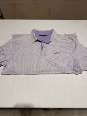 Greg Norman Collection Light Lavender Geometric Polo